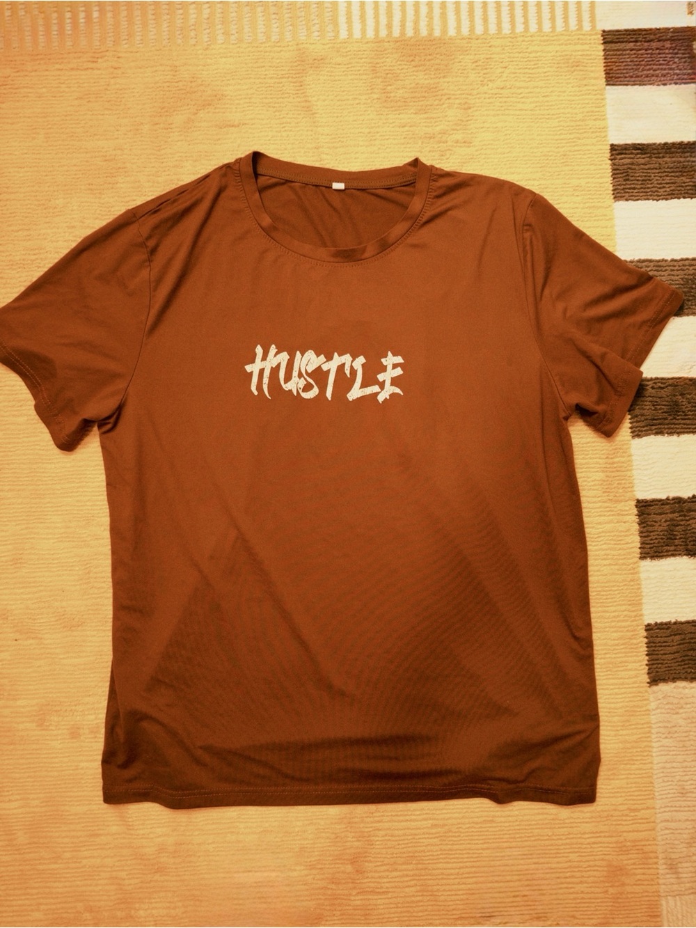Hustle Graphic Tee - Brown Men’s Crew Neck Shirt